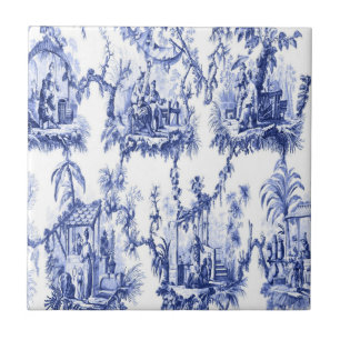 Blaue und weiße Chinoiserie Fliese