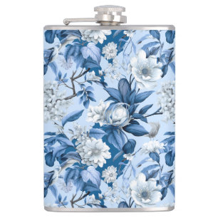 Blaue und Weiße Chinoserie-Serie Design 3 Flachmann