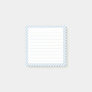 Blaue und weiße Diagonalstreifen, die klebrige Not Post-it Klebezettel