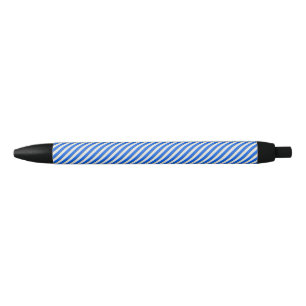 Blaue und weiße Diagonalstreifen Kugelschreiber
