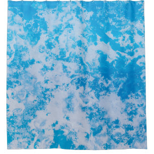 Blaue und weiße Eisoberfläche Duschvorhang