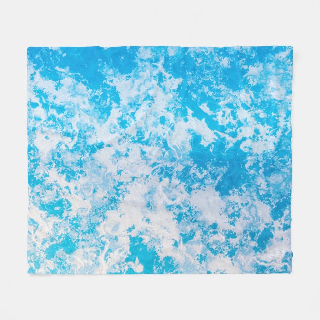 Blaue und weiße Eisoberfläche Fleecedecke (Vorderseite (Horizontal))
