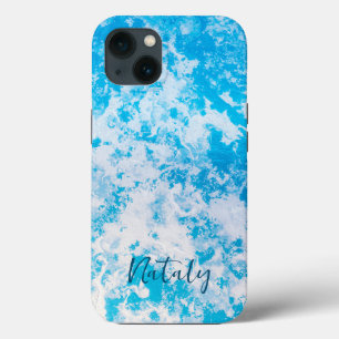 Blaue und weiße Eisoberfläche personalisiert Case-Mate iPhone Hülle