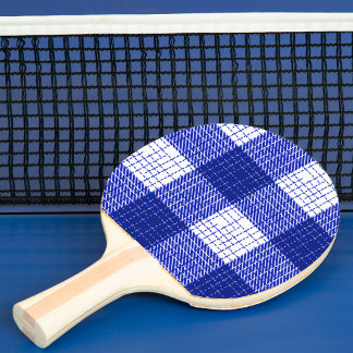Blaue und weiße, fett karierte Karo-Design  Tischtennis Schläger