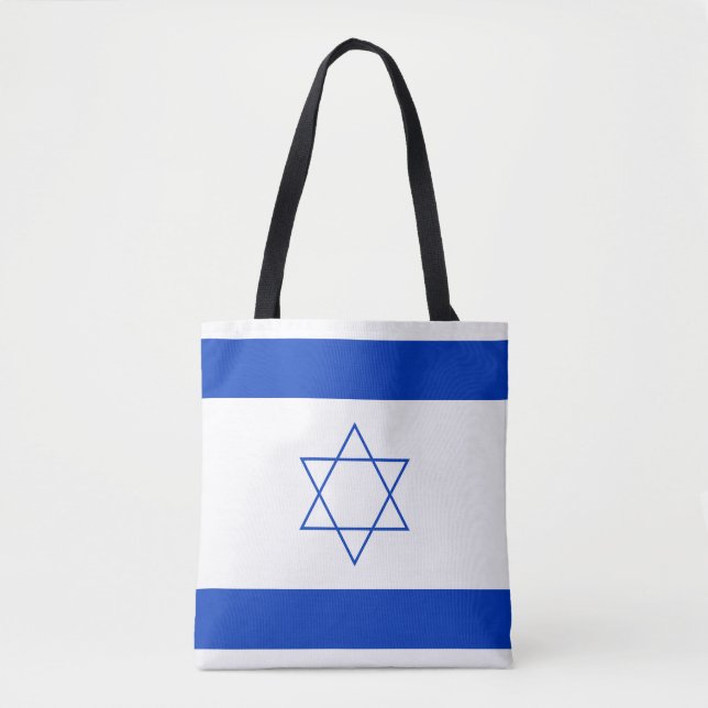 Blaue und weiße Flagge Israels Tasche (Vorderseite)