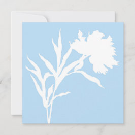 Blaue und weiße florale Silhouette Karte