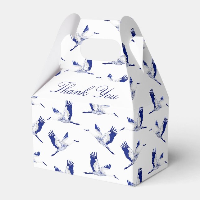 Blaue und weiße Flugkrane Geschenkschachtel (Vorderseite)