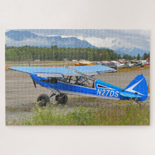Blaue und weiße Flugzeuge, Lake Hood, Alaska