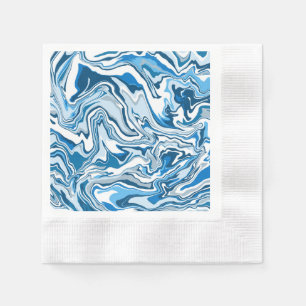 Blaue und weiße Flüssig-Kunstmarmor Serviette