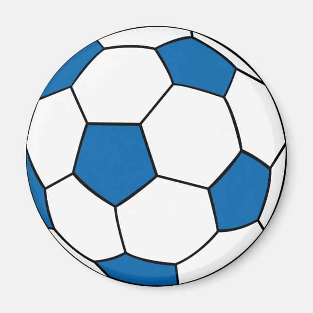 Blaue und weiße Fußball Magnet (Vorne)