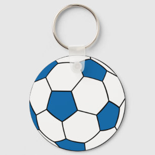 Blaue und weiße Fußball Schlüsselanhänger