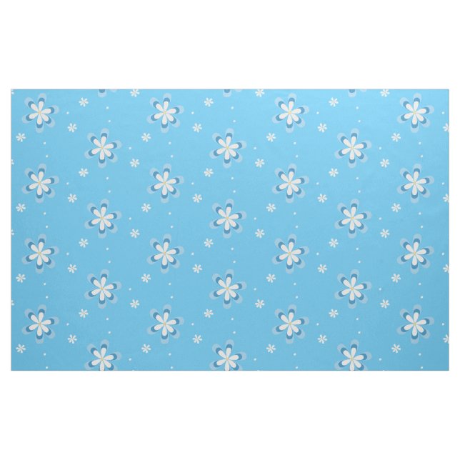 Blaue und weiße Gänse mit Goldzentren Stoff (Fat Quarter (45,7 x 55,9 cm))