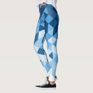 Blaue und weiße geometrische Formen Leggings