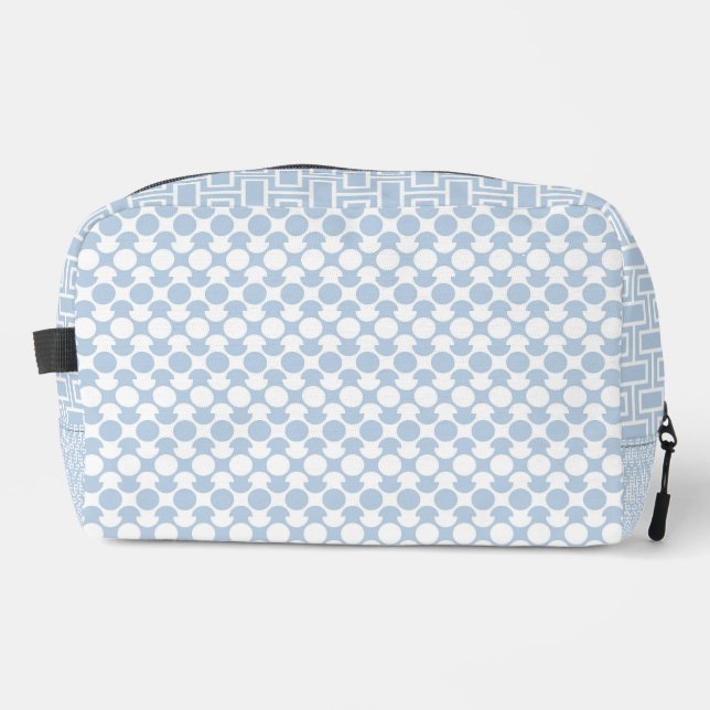 BLAUE UND WEISSE GEOMETRISCHE PATTER WASCHBEUTEL (Vorderseite)