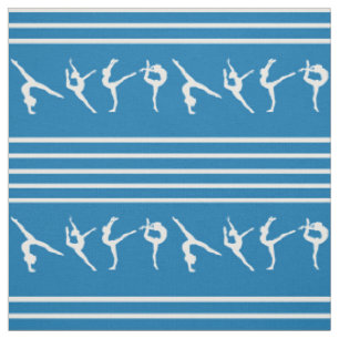 Blaue und weiße gestreifte Gymnastik Stoff