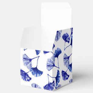 Blaue und weiße Gingko-Blätter Geschenkschachtel