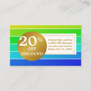Blaue und Weiße Gold Label Rabatt-Coupon-Karte Rabattkarte