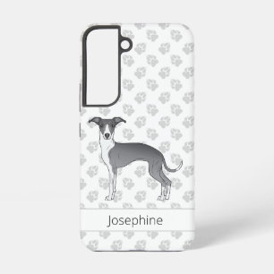 Blaue und weiße Grauhunde mit Paws Samsung Galaxy Hülle