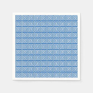 Blaue und weiße griechische Papierserviette