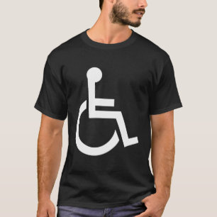 Blaue und weiße Handicap-Zeichen T-Shirt
