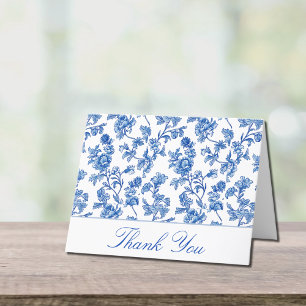 Blaue und Weiße Hochzeit Danke Karte
