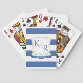 Blaue und weiße Hochzeitslogos Spielkarten