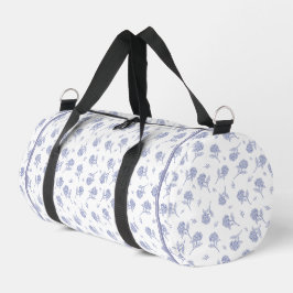 Blaue und weiße Hortensien Botanical Toile-Muster Duffle Bag