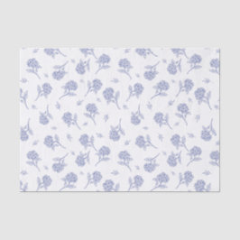 Blaue und weiße Hortensien Botanical Toile-Muster Seidenpapier