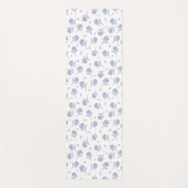 Blaue und weiße Hortensien-Botanical-Toile-Muster Yogamatte