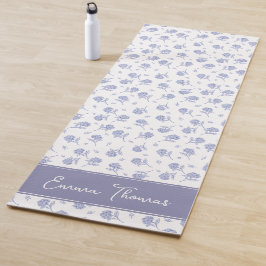 Blaue und weiße Hortensien Botanical Toile Persona Yogamatte