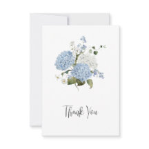 Blaue und Weiße Hortensien Florale Hochzeits-Danke