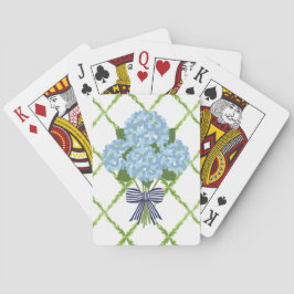 Blaue und weiße Hydrangea, Grandmillenial Trellis Spielkarten