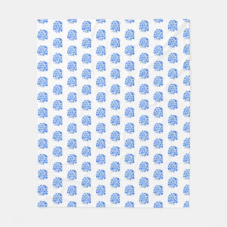 Blaue und weiße Hydrangea-Muster Fleecedecke
