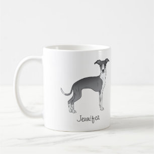Blaue und weiße italienische Windhunde mit Individ Kaffeetasse