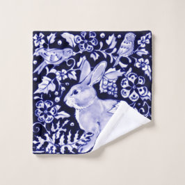 Blaue und weiße Kaninchen Bird Bath Wash Tuch Dedh