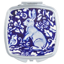 Blaue und weiße Kaninchen Bunny Bird Keramik Tile