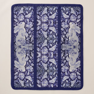 Blaue und weiße Kaninchenvögel Chinoiserie Natur Sherpadecke