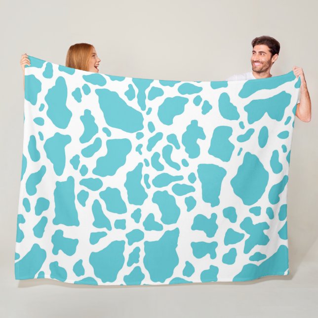 Blaue und weiße Kuhflecken - Muster für Tierdrucke Fleecedecke (Beispiel)