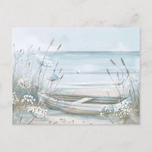 Blaue und weiße Küstenlandschaft Postkarte