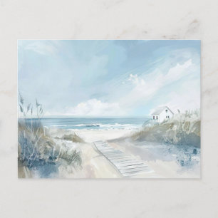 Blaue und weiße Küstenlandschaft Postkarte