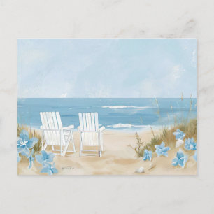Blaue und weiße Küstenlandschaft Postkarte