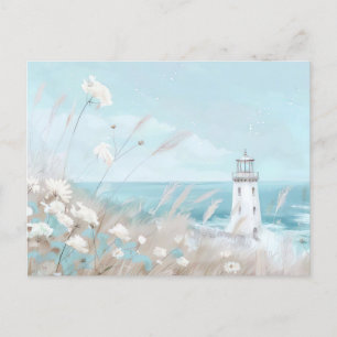 Blaue und weiße Küstenlandschaft Postkarte