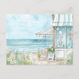 Blaue und weiße Küstenlandschaft Postkarte