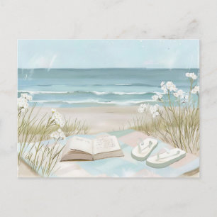Blaue und weiße Küstenlandschaft Postkarte
