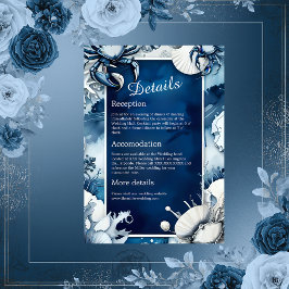 Blaue und weiße Küstenvibe Hochzeitskarte Begleitkarte
