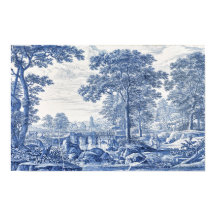 Blaue und weiße Landschaftliche Landschaft