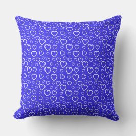 Blaue und weiße Liebe Herzmuster Kissen