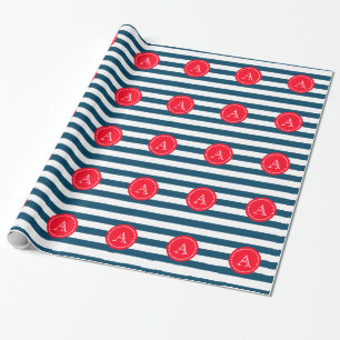 Blaue und weiße Marinemuster Geschenkpapier