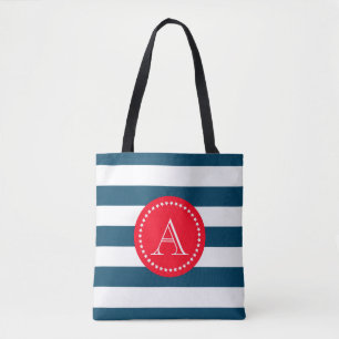 Blaue und weiße Marinemuster Tasche