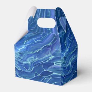 Blaue und weiße Marmor-Acrylabstraktion Geschenkschachtel